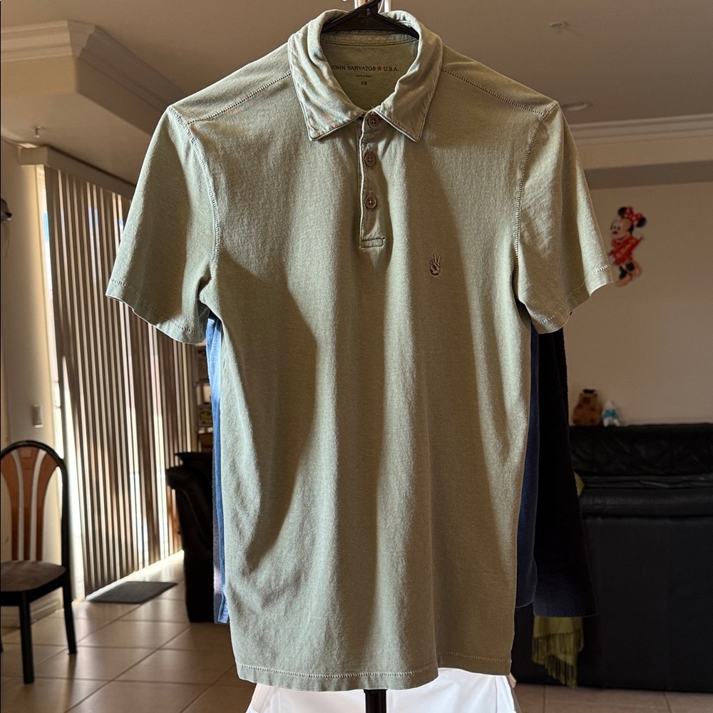 John Varvatos Olive Polo Shirt